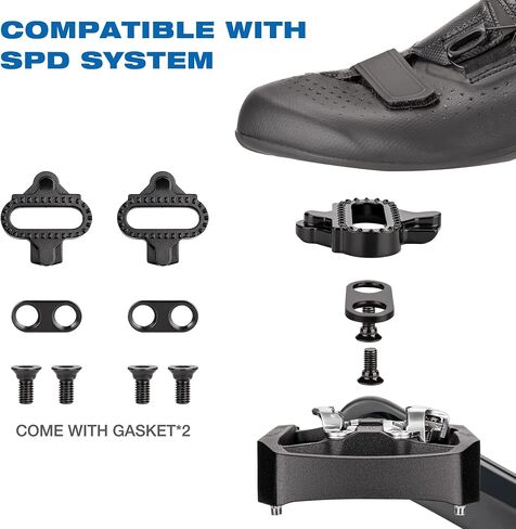 Mountain Bike Pedals Dual Function Sealed Plat & Clip Pedal Compatible with SPD Cleats 9/16"Bicycle Pedals for Road, MTB, and Hybrid Bikes in Kuwait