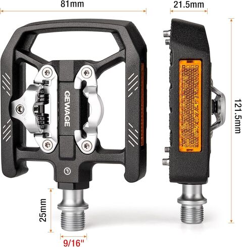 Mountain Bike Pedals Dual Function Sealed Plat & Clip Pedal Compatible with SPD Cleats 9/16"Bicycle Pedals for Road, MTB, and Hybrid Bikes in Kuwait