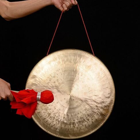 gong Percussion Instruments Authentic gong 40cm Wind Gong - Includes Padded Gong Mallet and Lanyard/Authentic Chinese Style Gong(Color:1,Size:33cm) in Kuwait