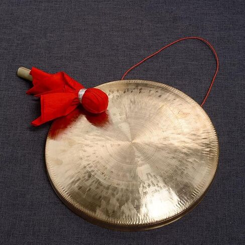 gong Percussion Instruments Authentic gong 40cm Wind Gong - Includes Padded Gong Mallet and Lanyard/Authentic Chinese Style Gong(Color:1,Size:33cm) in Kuwait