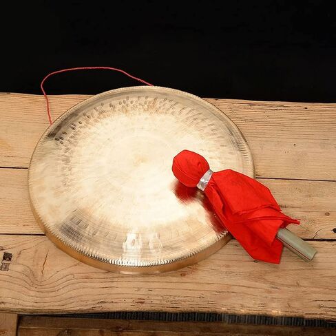 gong Percussion Instruments Authentic gong 40cm Wind Gong - Includes Padded Gong Mallet and Lanyard/Authentic Chinese Style Gong(Color:1,Size:33cm) in Kuwait