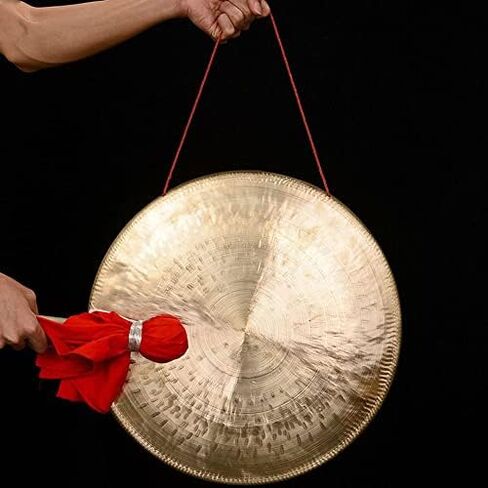 gong Percussion Instruments Authentic gong 40cm Wind Gong - Includes Padded Gong Mallet and Lanyard/Authentic Chinese Style Gong(Color:1,Size:33cm) in Kuwait