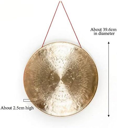 gong Percussion Instruments Authentic gong 40cm Wind Gong - Includes Padded Gong Mallet and Lanyard/Authentic Chinese Style Gong(Color:1,Size:33cm) in Kuwait