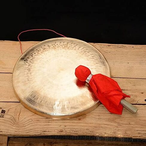 gong Percussion Instruments Authentic gong 40cm Wind Gong - Includes Padded Gong Mallet and Lanyard/Authentic Chinese Style Gong(Color:1,Size:33cm) in Kuwait
