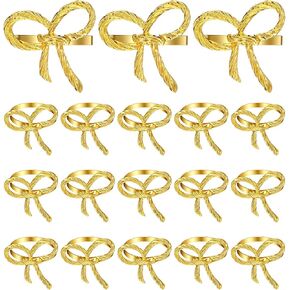 18Pcs Gold Napkin Rings, Zinc Alloy Bowknot Napkin Holders for Wedding Deco in Kuwait