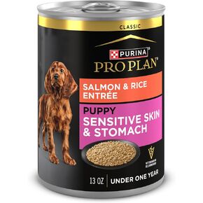 Purina Pro Plan Puppy Classic Dog Dog Food للمعدة الحساسة مع سمك السلمون والأرز - (حزمة من 12) 12 CT. علب in Kuwait