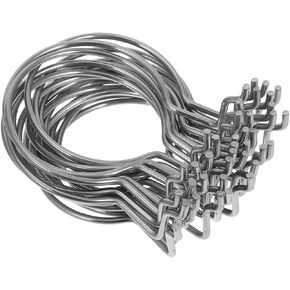 Ipetboom 20pcs الفولاذ المقاوم للصدأ Pegboard السنانير سلك مزدوج الثقيلة السنانير فائدة لأدوات التعليق والملحقات سهلة التركيب الوتد حلقات حامل الكأس لورشة العمل المرآب مكتب in Kuwait