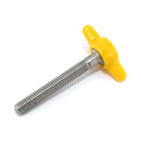 #10-32 x 1-1/2" Thumb Screw Stainless Steel - Yellow Tee Wing Plastic Knob - Fine Thread Thumbscrew - Length: 1.500" - Proudly Built in USA - Package of (4) in Kuwait