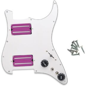 HH Prewired Strat Loaded Pickguard Black 3 Ply With Dual Rail Guitar Clear Bridge Pickup with 57mm Steel Pole for ST Electric Guitar Parts in Kuwait