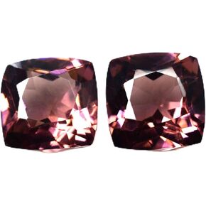 Natural Sapphire Padparadscha 18.12 Ct Square Cushion Gemstone CERTIFIED Pair in Kuwait