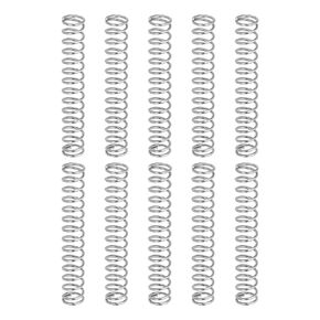 uxcell 10Pcs Compression Springs, 0.9mm Wire Diameter x 8mm OD x 50mm Length 304 Stainless Steel Extension Spring Ballpoint Pen Pressure Springs for Shop Home Repairs, Silver in Kuwait