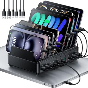 Rocoren 400W 10‑Port Charging Station,Dual PD 100W Dock w/ 6 Cables in Saudi Arabia