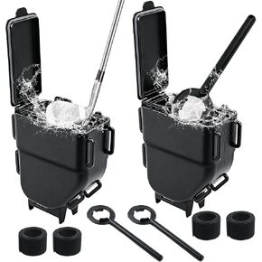 Golf Cart Ball Washer & Club Cleaner with Straps - No Drill Golf Club Washer for Cart, Dual-Sided Brush Cleaning Box, Easy to Clean Portable & Detachable Golf Ball Washer for Cart Accessories in Saudi Arabia