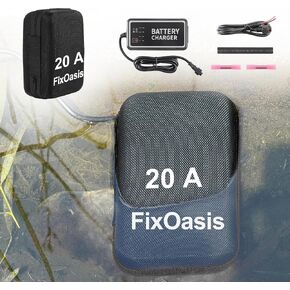 12V Fish Finder Battery and Charger Kit, Compact for Kayak Marine, Compatible with Garmin,GPS & Most 12V Electronics,5-Year Warranty in Kuwait