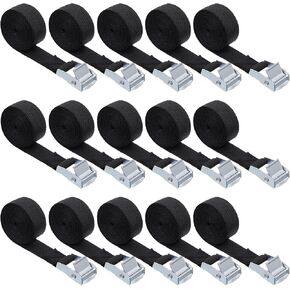 15 Pack Cam Buckle Straps, Lashing Straps with Buckles Adjustable, 1" x 78" Cam Buckle Tie Down Strap for Securing Luggage, Cargo, Bicycles, Motorcycles in Saudi Arabia