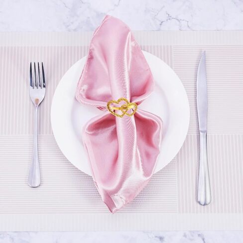 6 pcs Napkin Rings Metal Alloy Gold Heart Napkin Ring for Wedding Valentines Day Anniversary Dinner Party Table Decoration Daily Use in Kuwait