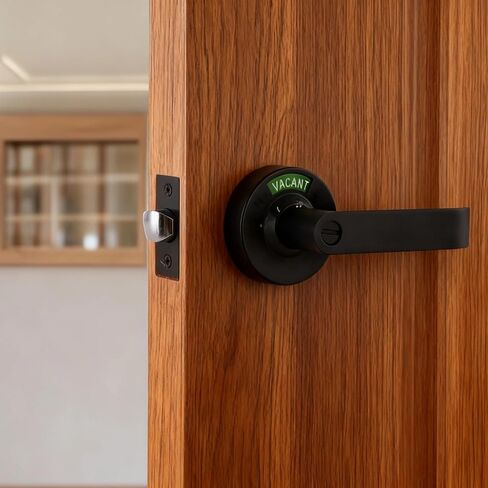 Heavy Duty Handle Lock, Zinc Alloy Privacy Lever Lock With Red Green Indicator, Bathroom In-Use Vacant Indicator, 5.9 X 3.1 X 2.0 In, Easy Installation in Kuwait