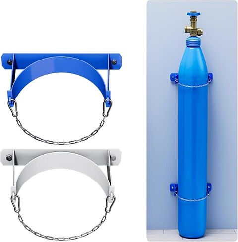 Oxygen Cylinder Holder, Wall Mounted Cylinder Tank Rack, Steel Cylinder Fixing Rack, Steel Cylinder Cabinet for Laboratory Factory School, Small Fixing (Cream 35x25cm/13.8x9.9) in Kuwait