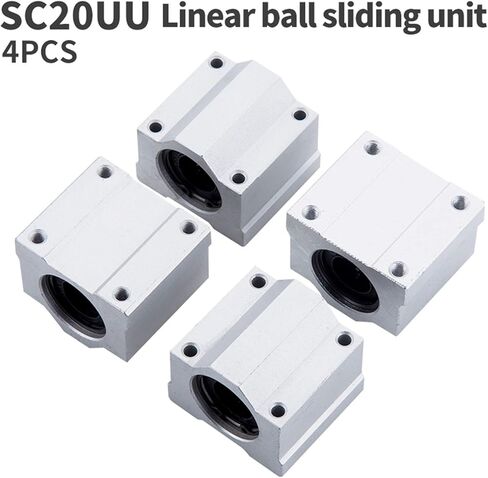 4 قطع شرائح محمل الحركة الخطية، موديل SCS20UU، الطول 20 مم، تستخدم بشكل رئيسي لأجزاء CNC، أجزاء الطابعة ثلاثية الأبعاد، أدوات الآلات الدقيقة in Kuwait