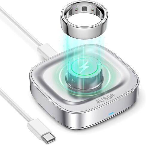 شاحن متوافق مع Oura Ring Gen 4، قاعدة شحن سريعة بديلة محمولة مع كابل USB-C للحلقة الذكية (الحجم 8) in Kuwait