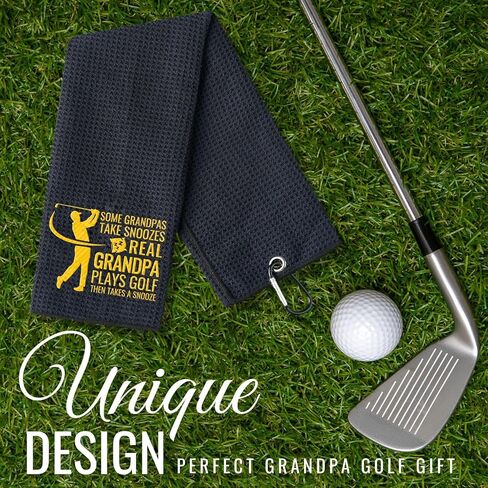 Grandpa Golf Gifts, 15.8 x 23.6 inches Microfiber Golf Towel for Golf Bags, Grandpa Gifts on Father‘s Day - Snooze in Kuwait