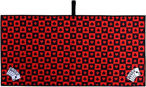 Myartte Poker Royal Flush Microfiber Golf Towel Waffle Weave Towel for Cleaning Clubs & Balls for Men & Women Golfer (31.5" x 15.8" Red) in Saudi Arabia