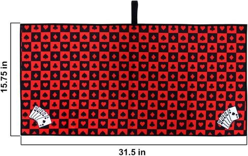 Myartte Poker Royal Flush Microfiber Golf Towel Waffle Weave Towel for Cleaning Clubs & Balls for Men & Women Golfer (31.5" x 15.8" Red) in Saudi Arabia