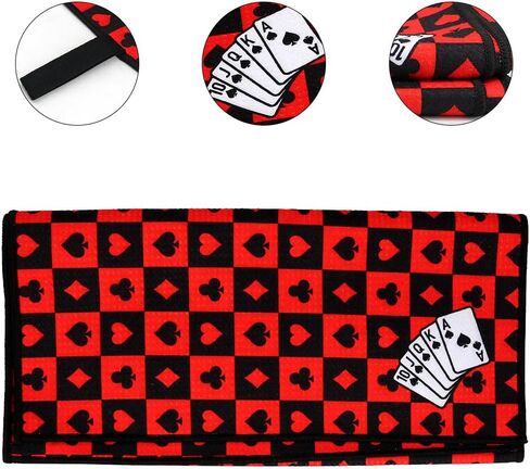 Myartte Poker Royal Flush Microfiber Golf Towel Waffle Weave Towel for Cleaning Clubs & Balls for Men & Women Golfer (31.5" x 15.8" Red) in Saudi Arabia