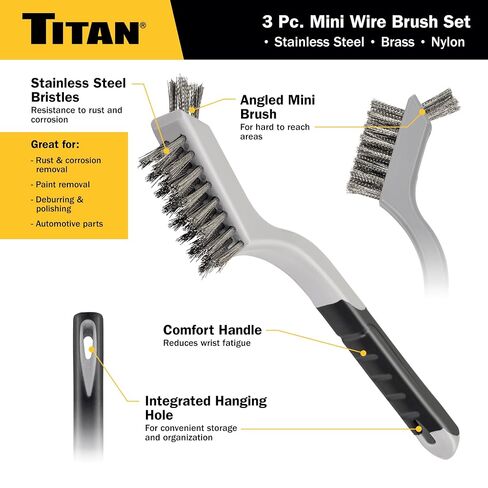 Titan 51505 3-Piece Mini Wire Brush Set in Kuwait