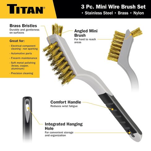 Titan 51505 3-Piece Mini Wire Brush Set in Kuwait