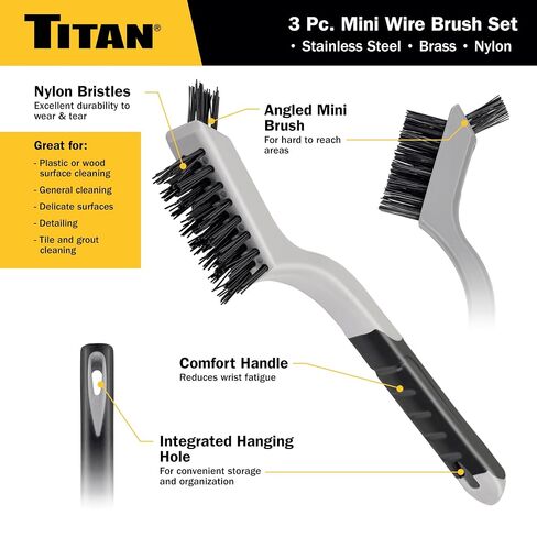 Titan 51505 3-Piece Mini Wire Brush Set in Kuwait
