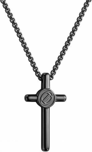 Sports Necklace for Men Him Teen, Soccer Football Basketball Baseball MVP Necklaces Gift for Men Him Teen, Cross Pendant Necklace Gifts for Game Day Birthday Christmas, Sport Fan Team Players Gift in Kuwait