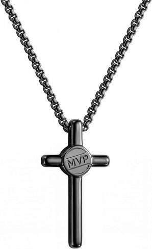 Sports Necklace for Men Him Teen, Soccer Football Basketball Baseball MVP Necklaces Gift for Men Him Teen, Cross Pendant Necklace Gifts for Game Day Birthday Christmas, Sport Fan Team Players Gift in Kuwait