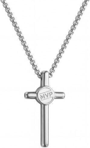 Sports Necklace for Men Him Teen, Soccer Football Basketball Baseball MVP Necklaces Gift for Men Him Teen, Cross Pendant Necklace Gifts for Game Day Birthday Christmas, Sport Fan Team Players Gift in Kuwait