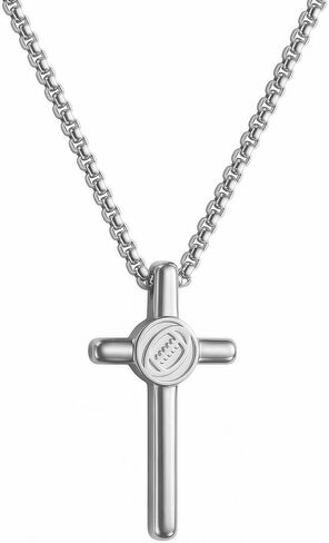 Sports Necklace for Men Him Teen, Soccer Football Basketball Baseball MVP Necklaces Gift for Men Him Teen, Cross Pendant Necklace Gifts for Game Day Birthday Christmas, Sport Fan Team Players Gift in Kuwait