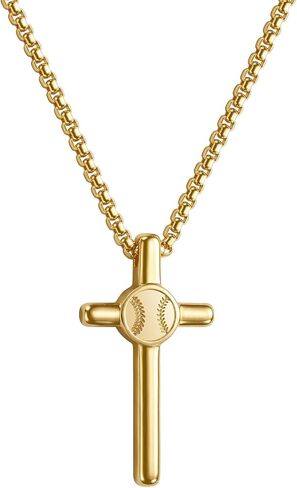 Sports Necklace for Men Him Teen, Soccer Football Basketball Baseball MVP Necklaces Gift for Men Him Teen, Cross Pendant Necklace Gifts for Game Day Birthday Christmas, Sport Fan Team Players Gift in Kuwait