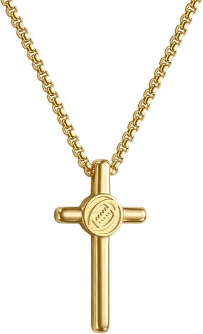 Sports Necklace for Men Him Teen, Soccer Football Basketball Baseball MVP Necklaces Gift for Men Him Teen, Cross Pendant Necklace Gifts for Game Day Birthday Christmas, Sport Fan Team Players Gift in Kuwait