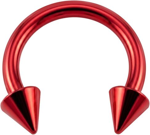 Neon anodized 316L Surgical Steel 16 Gauge Circular Barbell مع 3M مخروط - حلقة الحاجز - Tragus ثقب - جسم حدوة الحصان الثقب المجوهرات in Kuwait