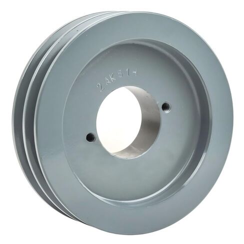ضاغط 2AK51H/H-1-1/8 بكرة أخدود مزدوجة 5 بوصة - لجزء نقل الطاقة الميكانيكية Masterdrive - استبدال بكرة الحديد الزهر / حزام القسم 4L مع جلبة Sheave 1-1/8 بوصة - فولاذ صلب رمادي in Kuwait