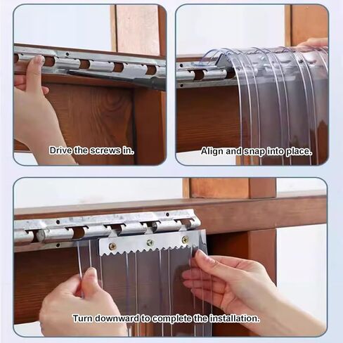 This PVC Strip Door Curtain Kit - Clear Plastic Sliding Curtains for Cold Rooms Freezers & Catering - Dust Barrier PVC Slat Curtain (35.4"x110.2") for Easy Access & Energy Efficiency in Kuwait