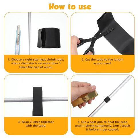 Heat Shrink Tubing Larger Sizes, 40mm Dia Shrinkable Tube Cable Sleeve 1m for Electrical Insulation Repairs, Electric Insulation Wire Bundling in Kuwait