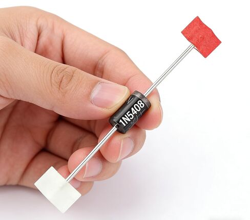 50 قطعة 1N5408 صمام ثنائي مقوم 3A 1000V DO-201AD - صمامات طاقة سيليكون عالية التيار - لتحويل التيار المتردد إلى تيار مستمر، ومقوم الجسر، ودوائر إمداد الطاقة والمشاريع الإلكترونية in Kuwait