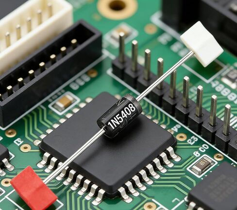 50 قطعة 1N5408 صمام ثنائي مقوم 3A 1000V DO-201AD - صمامات طاقة سيليكون عالية التيار - لتحويل التيار المتردد إلى تيار مستمر، ومقوم الجسر، ودوائر إمداد الطاقة والمشاريع الإلكترونية in Kuwait