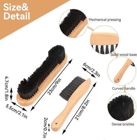 Pool Table Brush for Felt, 2 PCS Pool Table Cloth Brush Cleaner Kit Wooden Billiards Pool Table and Rail Brush Set with Soft Nylon Bristle for Game Rooms in Kuwait