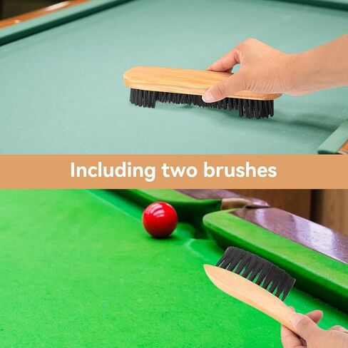 Pool Table Brush for Felt, 2 PCS Pool Table Cloth Brush Cleaner Kit Wooden Billiards Pool Table and Rail Brush Set with Soft Nylon Bristle for Game Rooms in Kuwait