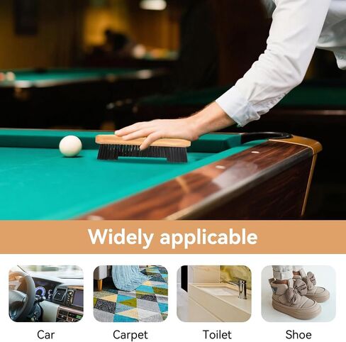 Pool Table Brush for Felt, 2 PCS Pool Table Cloth Brush Cleaner Kit Wooden Billiards Pool Table and Rail Brush Set with Soft Nylon Bristle for Game Rooms in Kuwait