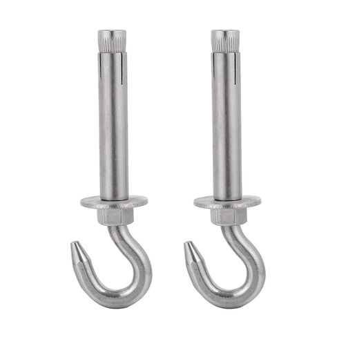 2 Pcs Stainless Steel Expansion Screw Hooks Heavy Duty Open Cup Metal Hooks for Hammock Hanging and Swing Installation in Kuwait