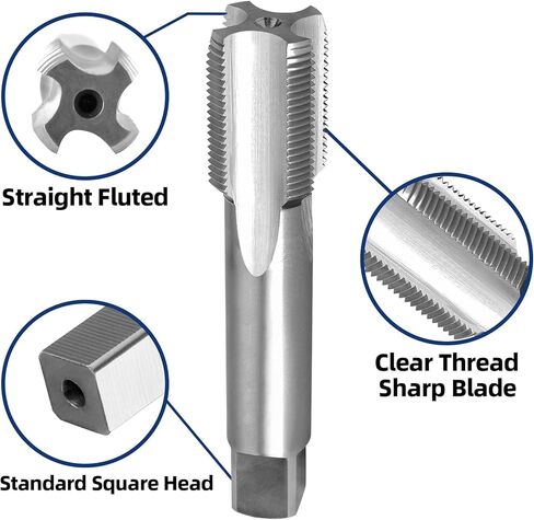 Burkit 1-1/2"-12 UNF Thread Tap Right Hand, HSS 1-1/2 x 12 UNF Straight Fluted Machine Tap in Kuwait