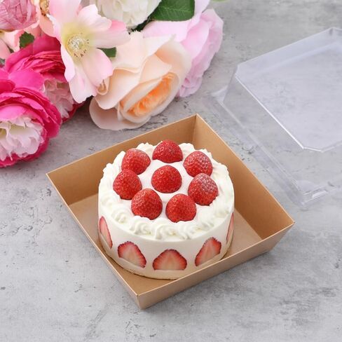 150 Pack 4 Inch Small Charcuterie Boxes with Clear Lids Disposable Paper Dessert Food Boxes Containers for Cake, Cookies, Strawberries, Bakery, Party in Kuwait