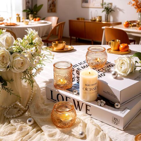 مجموعة حوامل شموع نذرية شفافة مكونة من 24 قطعة - زجاج حامل شموع Tealight مع 12 كوبًا دائريًا و12 كوبًا مزخرفًا، حاملات شموع شفافة أنيقة لحفلات الزفاف والحفلات وديكور طاولة المنزل وعيد الشكر in Kuwait
